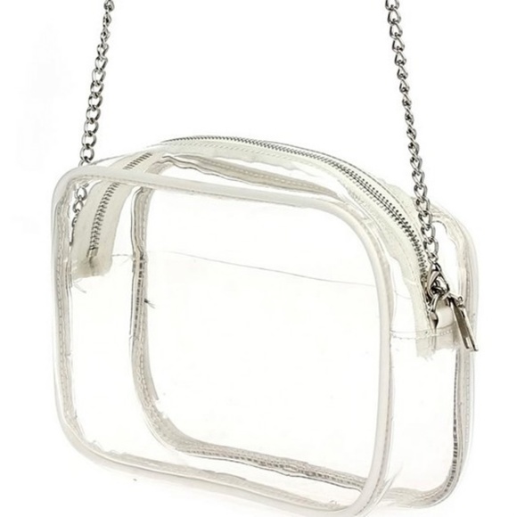 The Market Place By GRMTX Handbags - 5⭐️ RATED Clear Stadium Messenger Bag - White